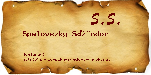 Spalovszky Sándor névjegykártya
