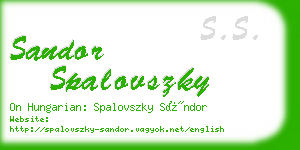 sandor spalovszky business card